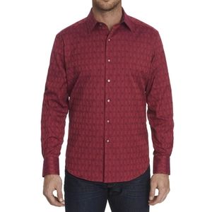 ROBERT GRAHAM Red Rope Jaqc Atlas Shirt Medium M